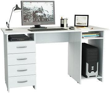 Компьютерный стол Милан-6 белый