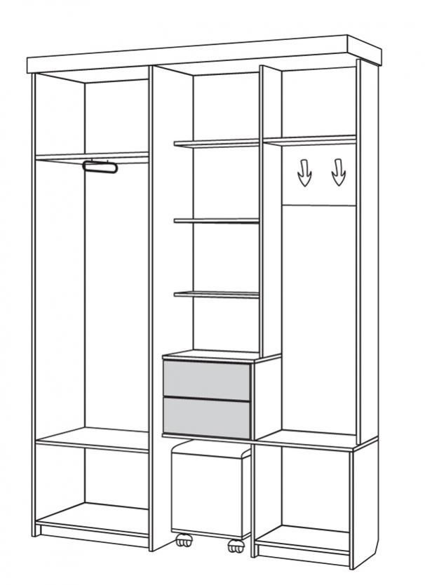 Шкаф для прихожей глория 5 схема сборки