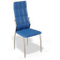 Синий металлический стул, экокожа