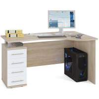 Компьютерный стол КСТ-104.1 дуб сонома белый